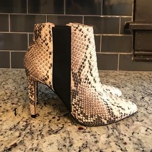 Snakeskin booties