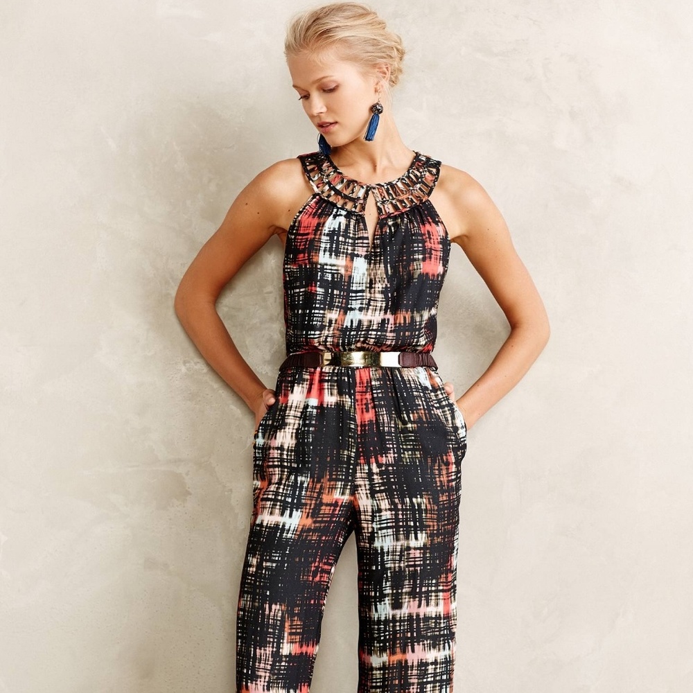 Elevenses graphic romper (Anthropologie)