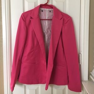 Hot pink, one-button blazer