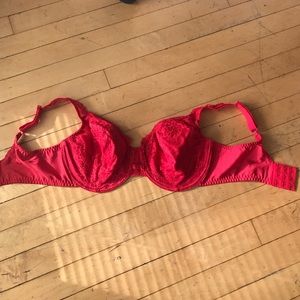 Olga red bra with lace
