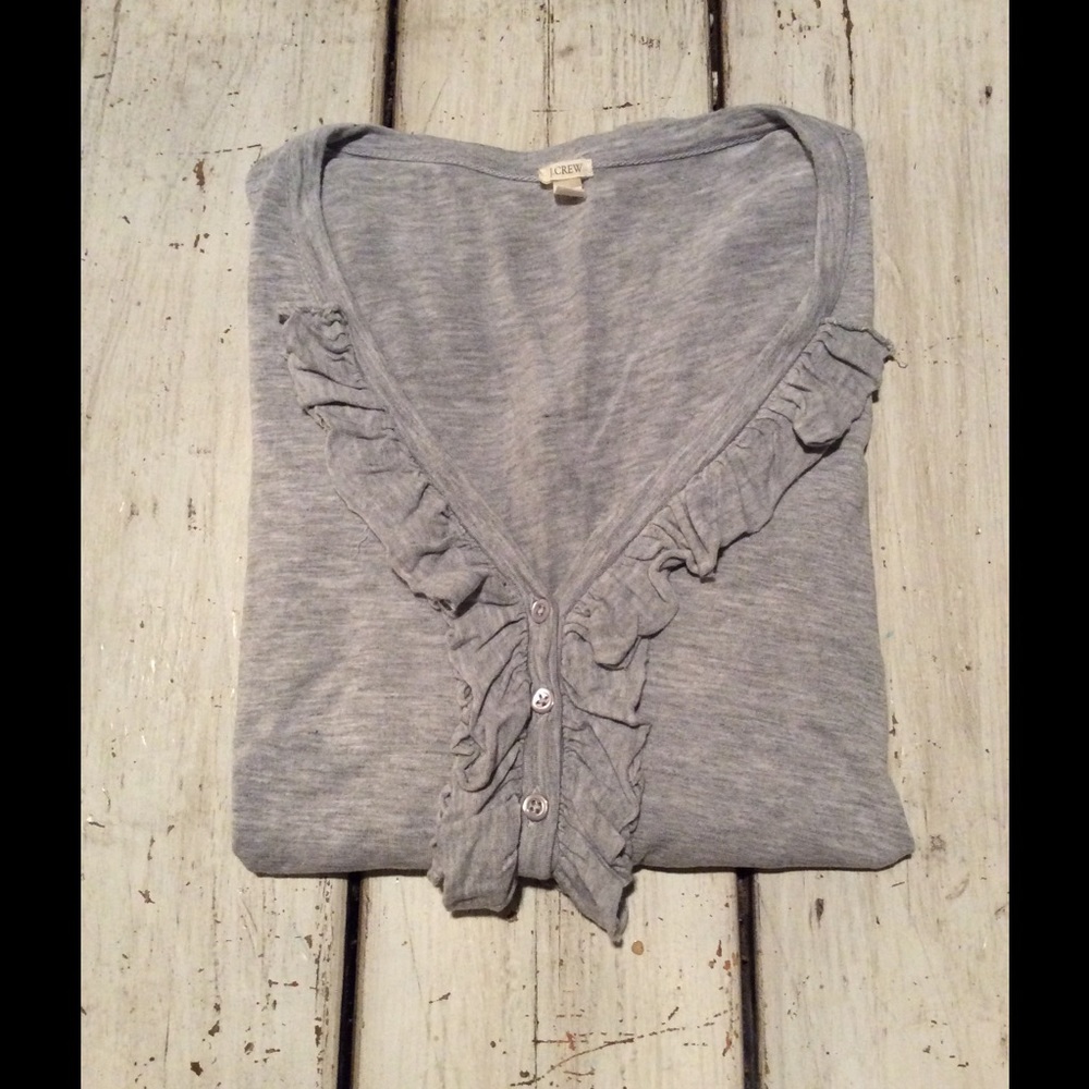 ⭐️CLEARANCE⭐️ J.Crew- "Drapey Ruffle Henley" Top!