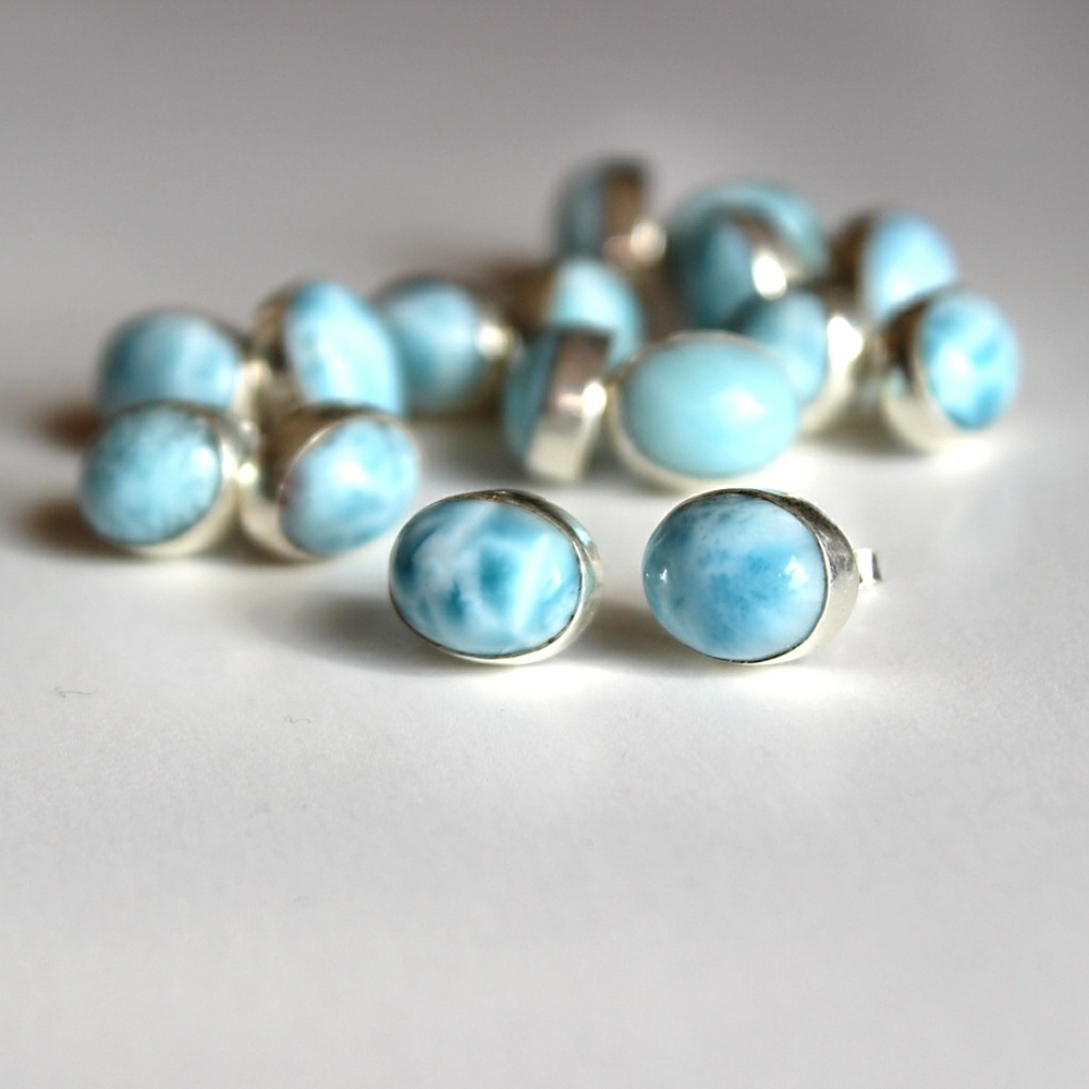 Oval Sterling Silver Studs