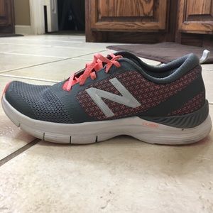 New Balance gray and coral tennis shoes