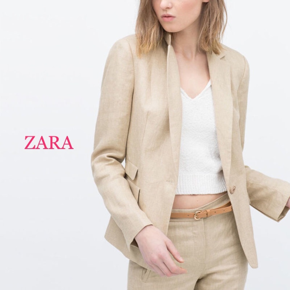 ZARA linen blazer size large NWT