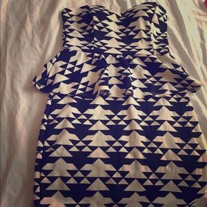 Peplum Black & White Mini Dress NWT - Size M