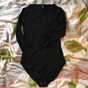 Forever 21 Ribbed Black BodySuit