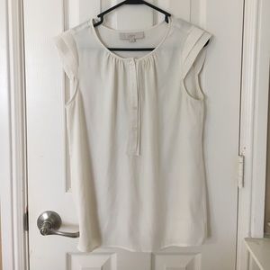 Ivory/cream cap-sleeve blouse