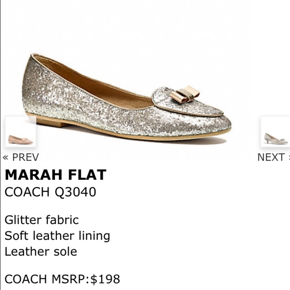 Coach Marah Glitter flats in Platinum