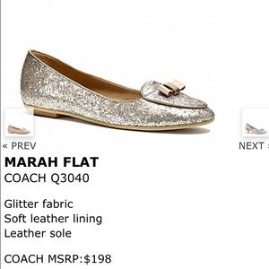 Coach Marah Glitter flats in Platinum