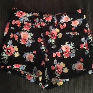 High waisted floral shorts