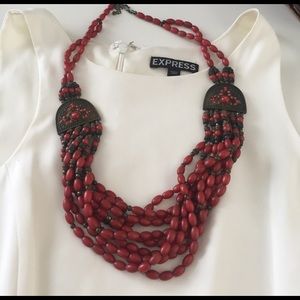 Unique beaded statement necklace.