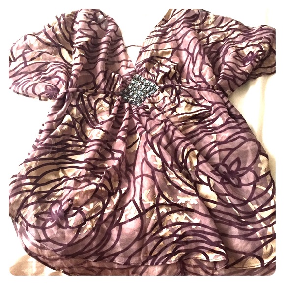 Arden B Sheer Patterned Tie Back Top NWT - Size S - Picture 1 of 1