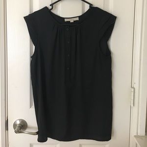Black cap-sleeve blouse