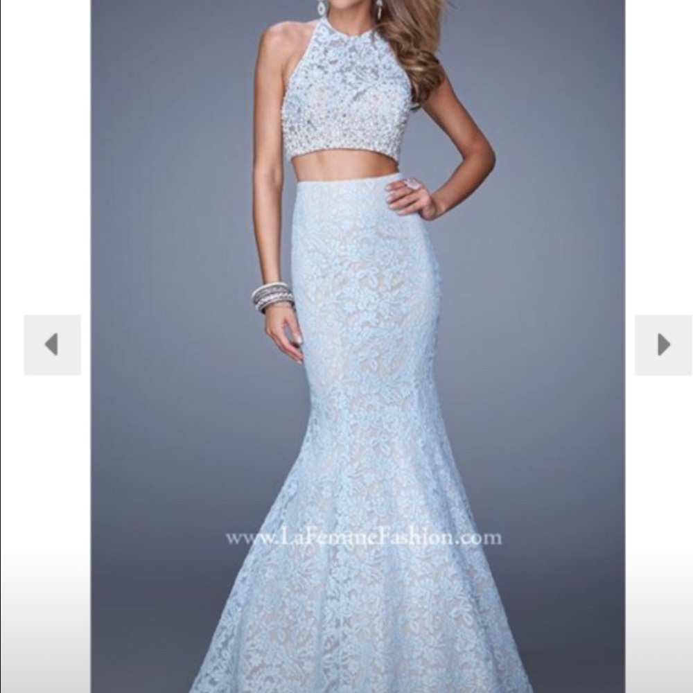 Powder Blue La Femme Prom Dress. Size 4