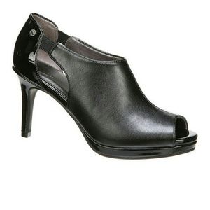 Lifestride Black Peep Toe Booties