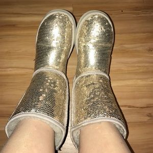 Sequin Uggs Gold