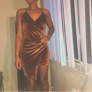 Copper/bronze velvet dress