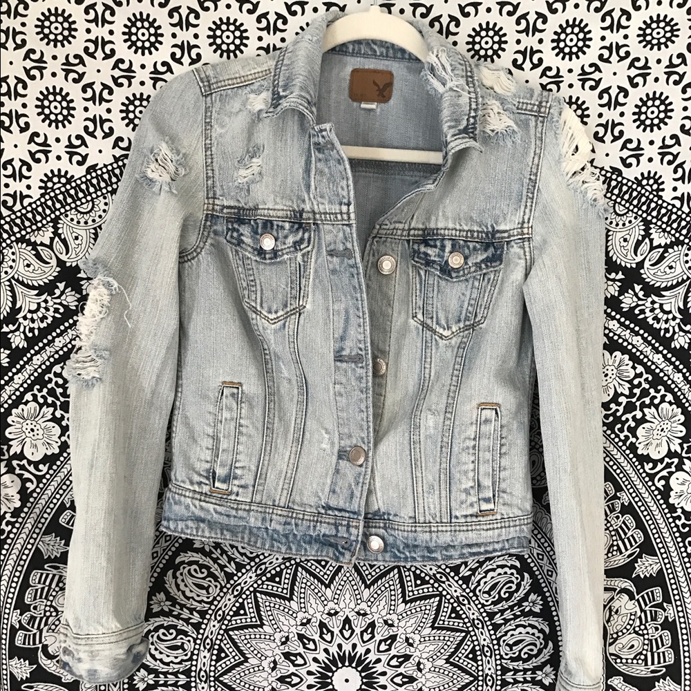 American Eagle Ripped Denim Jacket