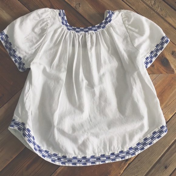 Madewell Arrow stitch Peasant top - Picture 3 of 3