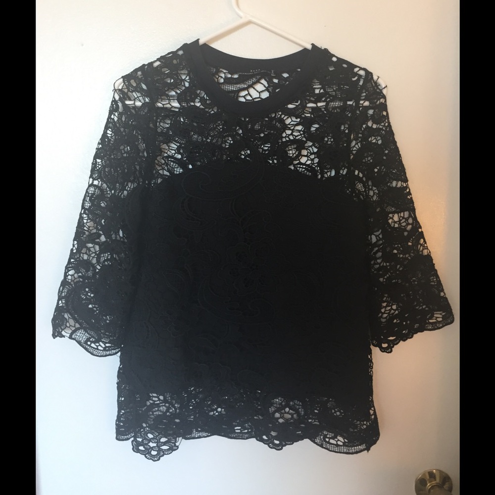 Black lace Zara blouse