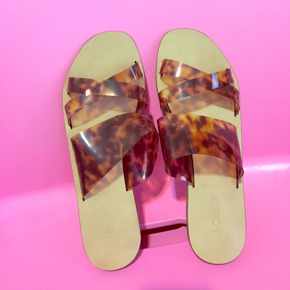 J. Crew Bali tortoise shell slide sandals