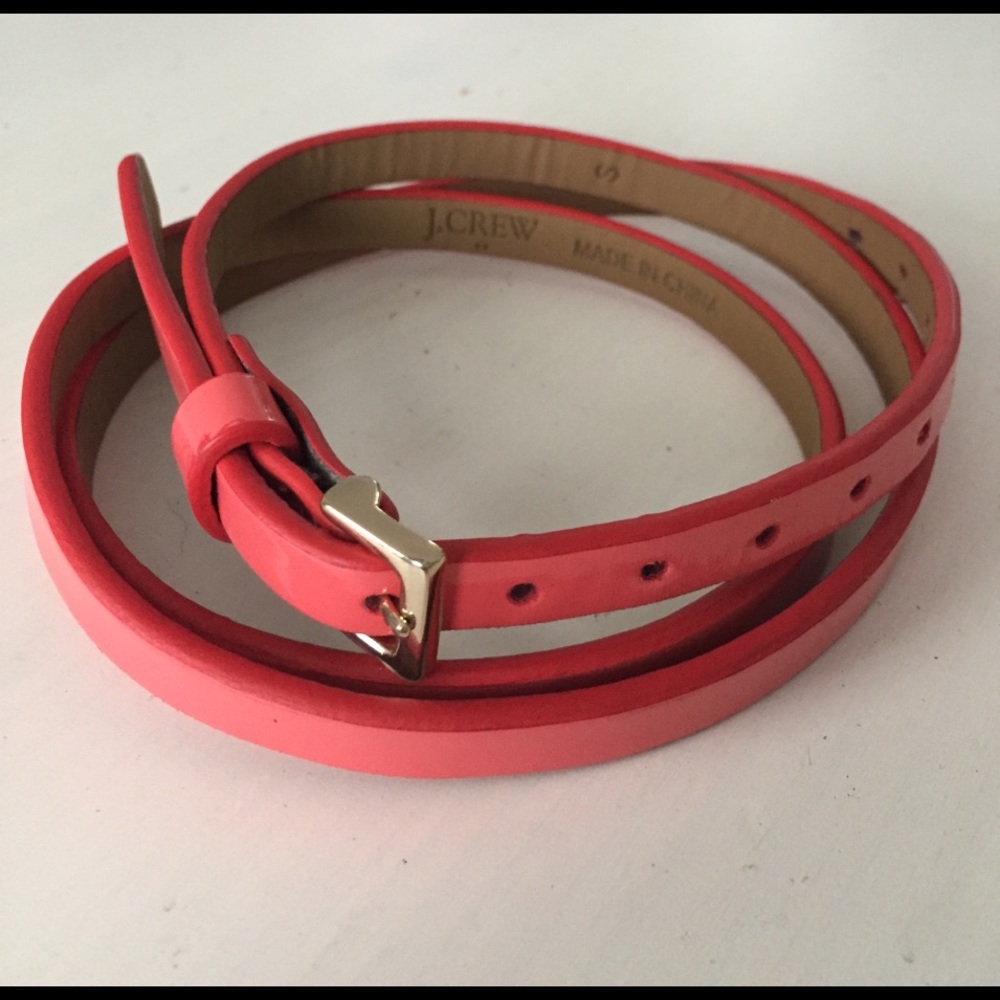 J. Crew Skinny Belt - Pink Patent
