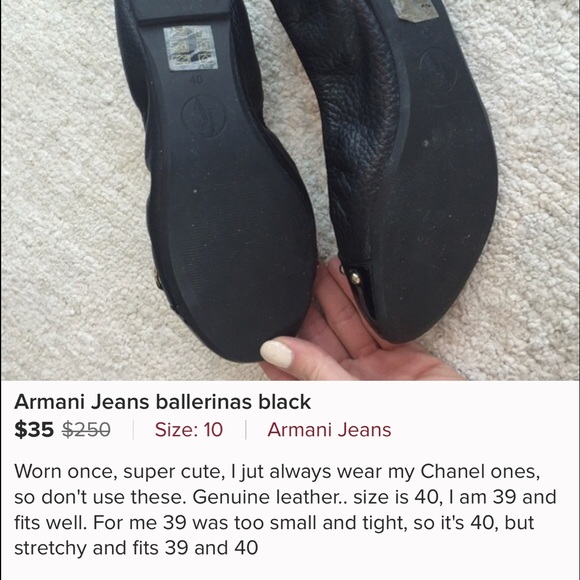 Armani jeans ballerinas black with studs as new - Picture 4 of 4
