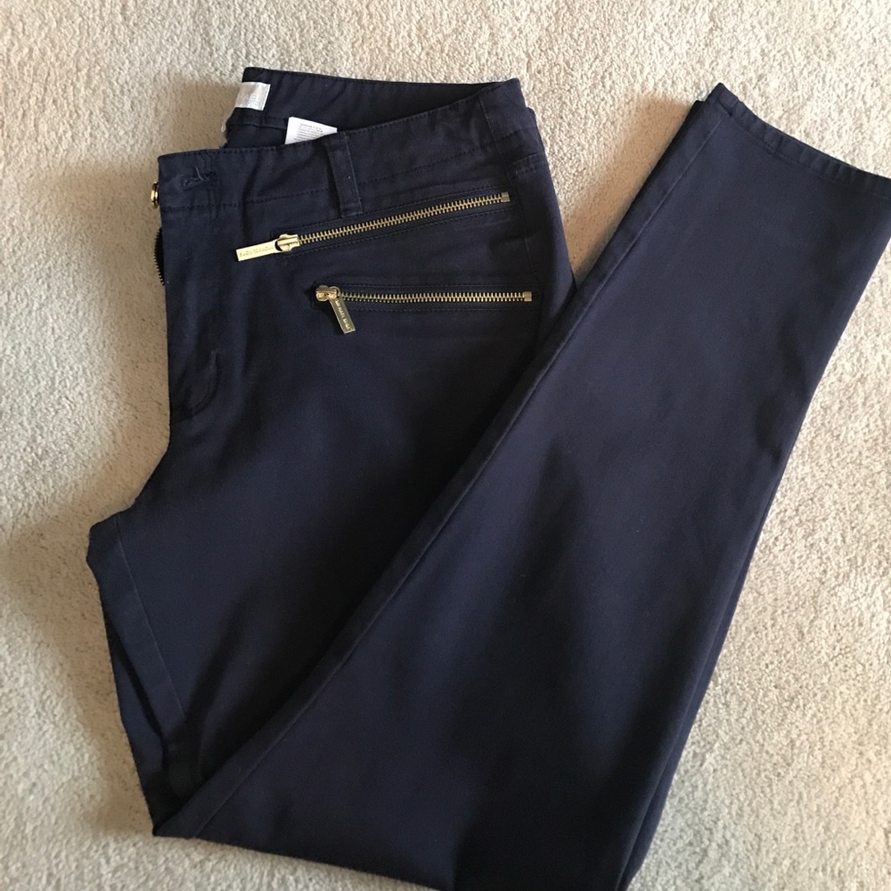 Michael Kors Navy Stretch Pant
