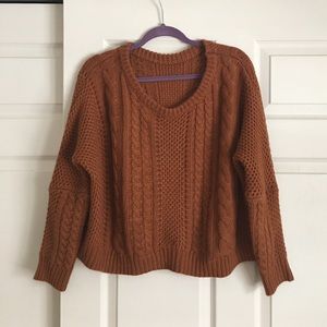 Burnt orange pumpkin slouch sweater