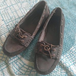 Sebago leather boat shoes.