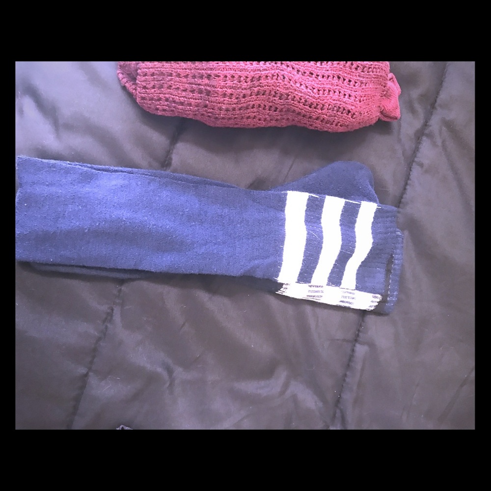Knee high blue socks