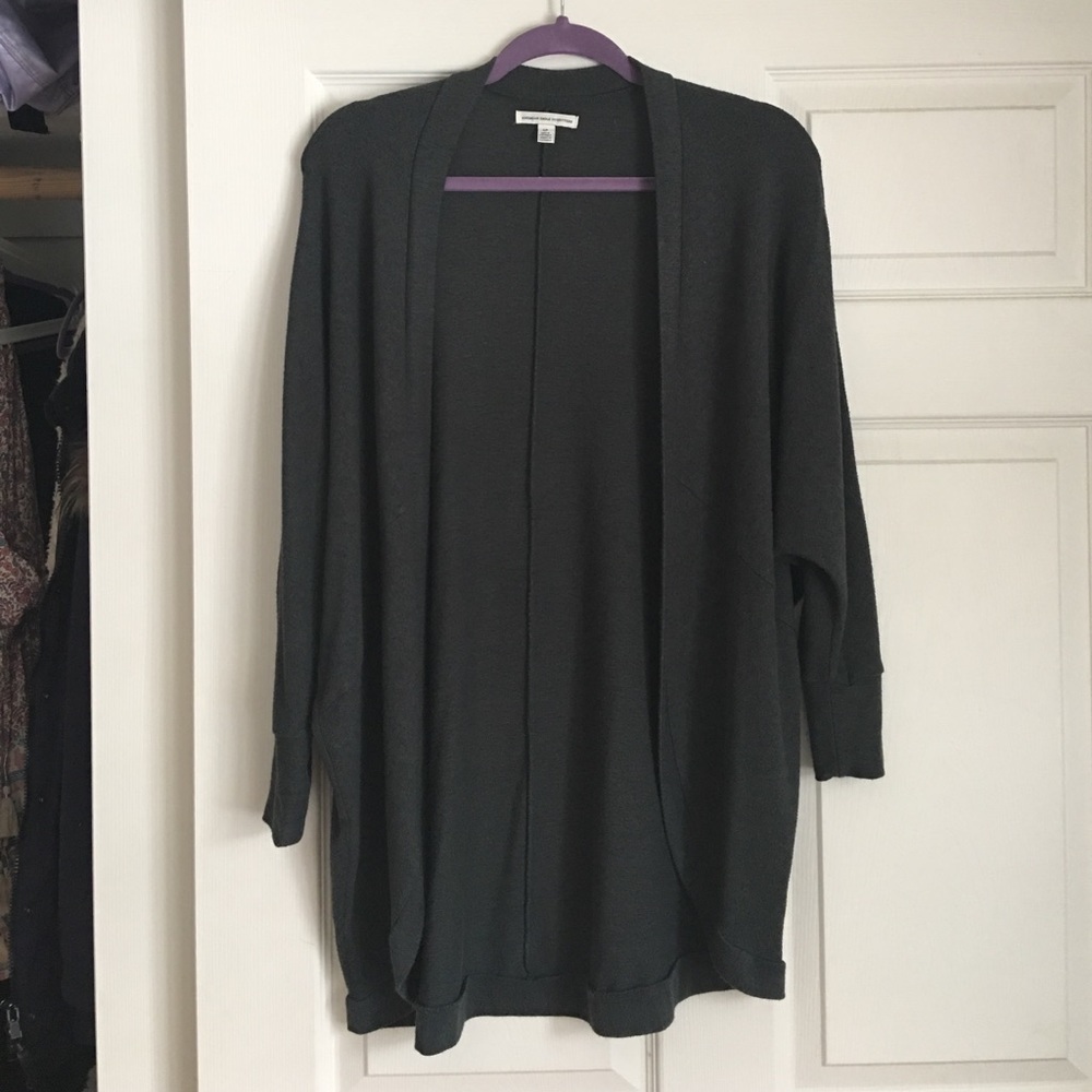 American Eagle AE hunter green shawl sweater shrug