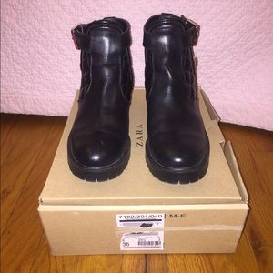 Zara Leather Ankle Boots