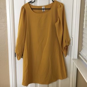 Solid mustard/gold-colored dress