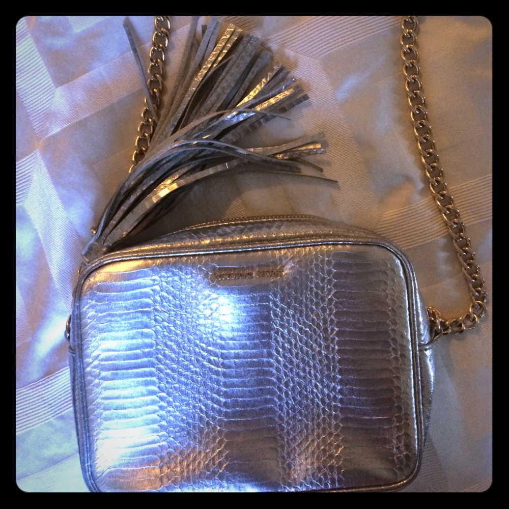 Victoria secret silver long cross body purse