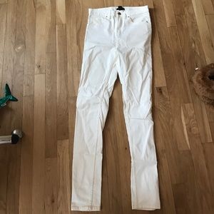 H and M high waisted white jeans size 8