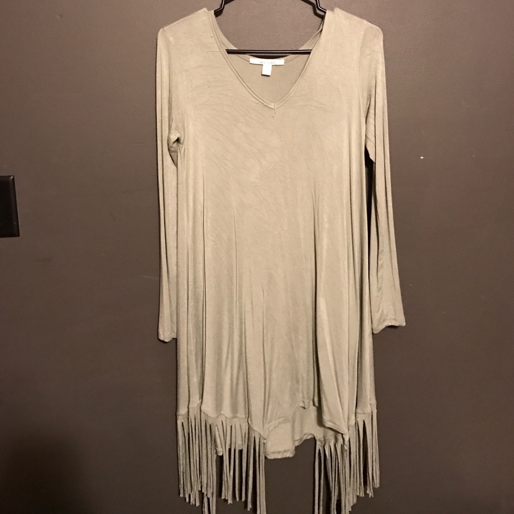 Miami Green Fringe Shift Dress