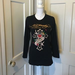 Ed hardy black long sleeve shirt