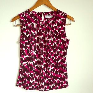Calvin Klein pink-white-black sleeveless shirt