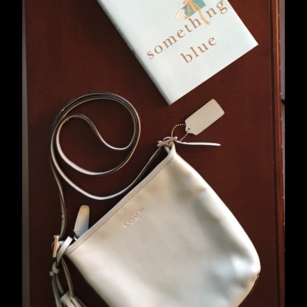 Baby Blue leather Coach cross body bag