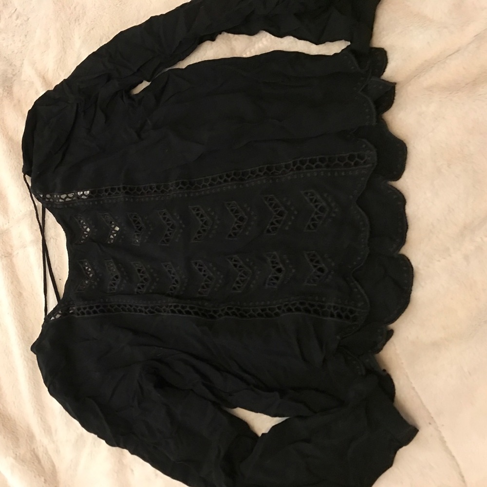 Black cutout crop top