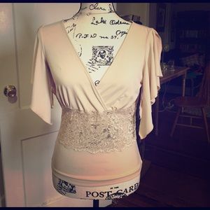 EUC Express beige blouse