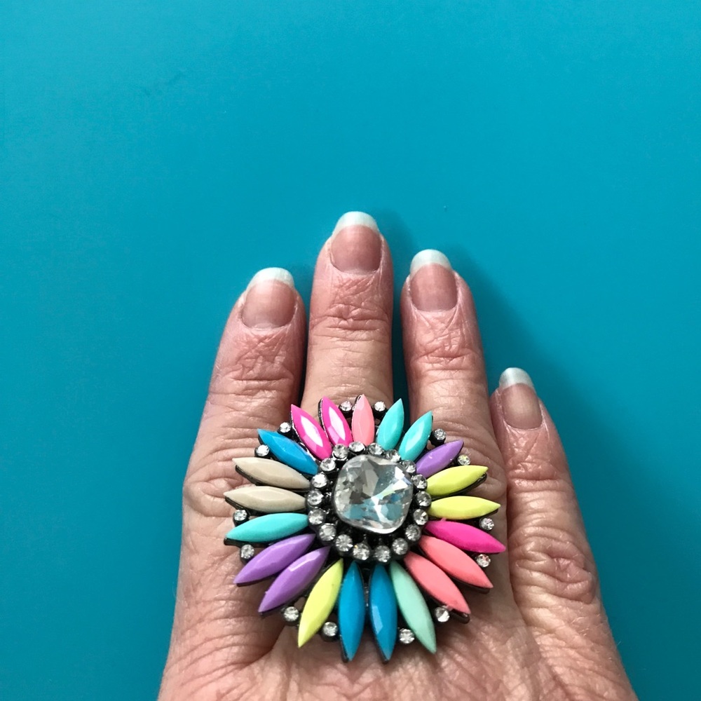 Beautiful pastel color fashion ring