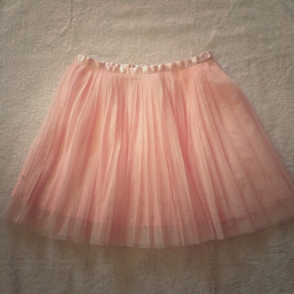Gapkids 4 pleated tulle skirt w/lining + sequins