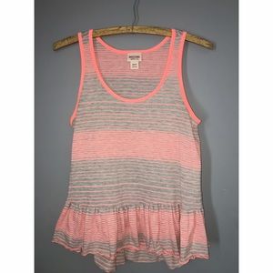 Tops - Grey and Coral Striped Tank Sz XS Tops - Grey and Coral Striped Tank Sz XS