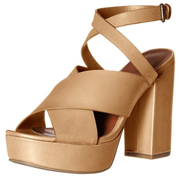 Nude Chunky Block Heel Sandals - Picture 3 of 5