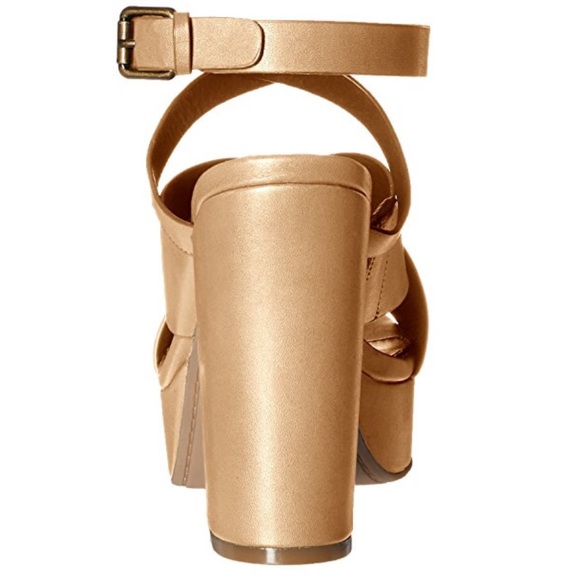 Nude Chunky Block Heel Sandals - Picture 4 of 5