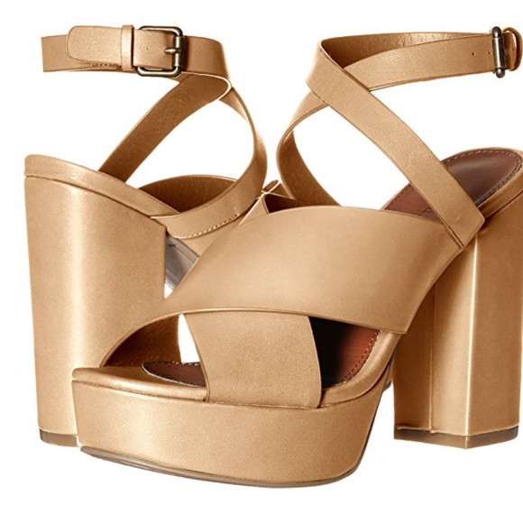 Nude Chunky Block Heel Sandals - Picture 5 of 5