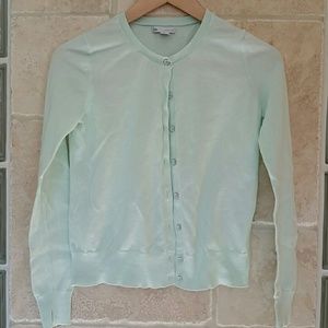Lightweight soft mint green sweater cardigan