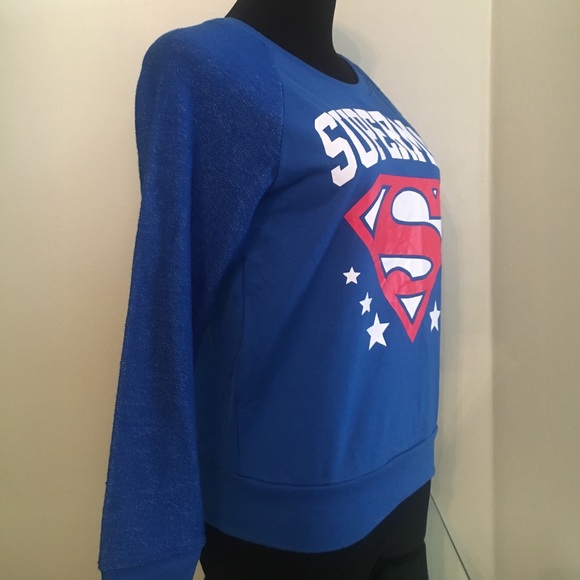 Superman Burnout Raglan Juniors light Sweatshirt S - Picture 6 of 8